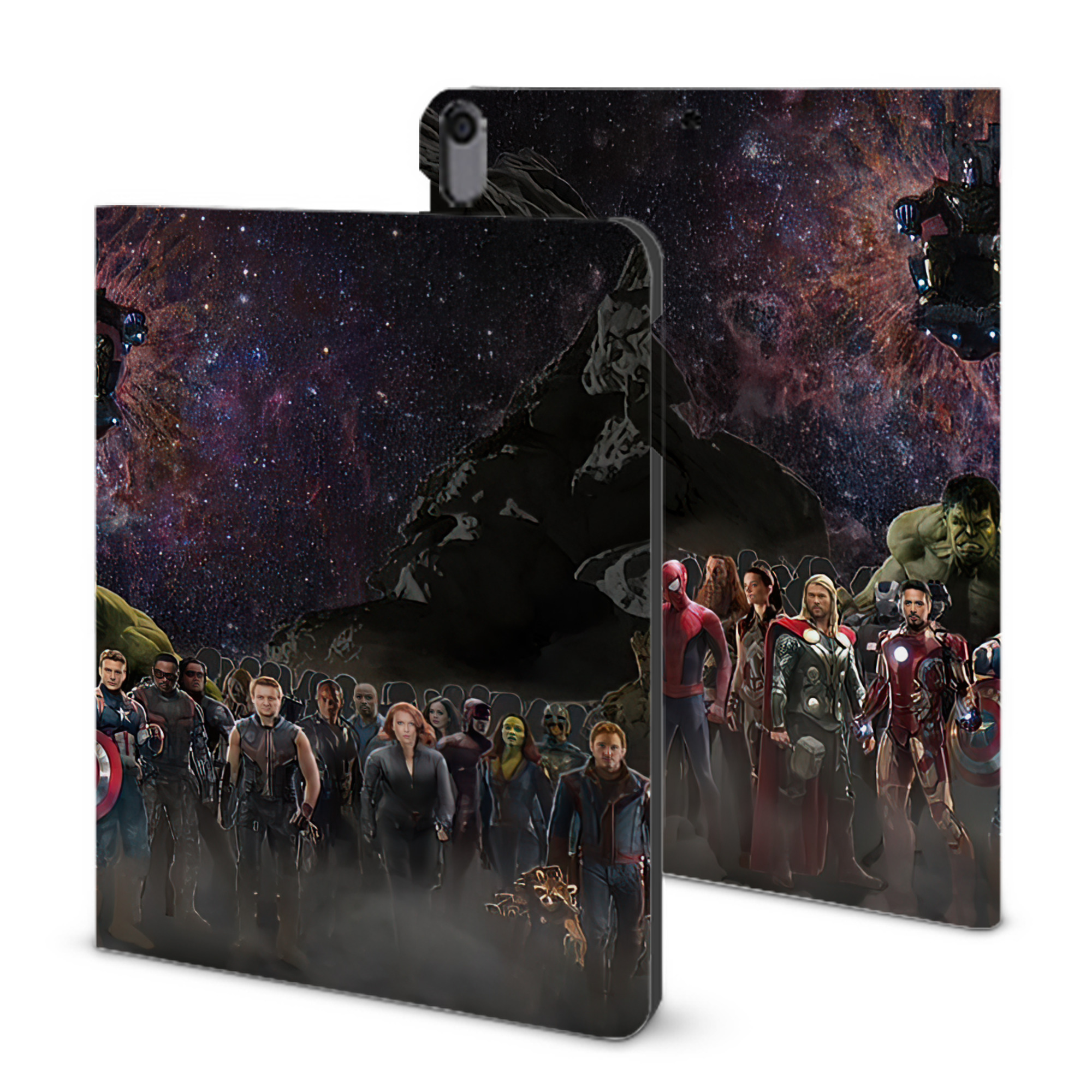 （画像用） アベンジャーズ The Avengers IPad ケース ブック型 PUレザー TPU 耐衝撃 軽量 薄型 ペン収納なし 全面保護 IPad 各モデル対応